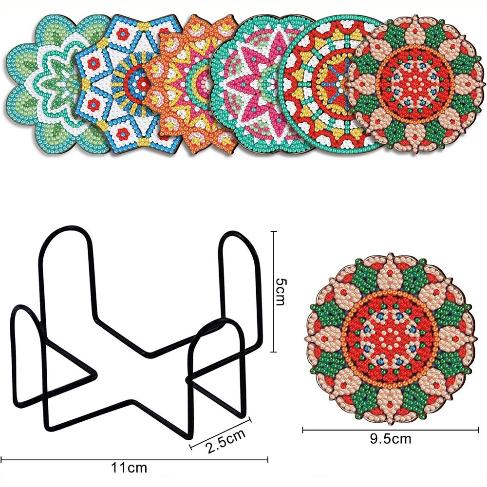 5D Diamond Painting Coaster with Mandala Flowers