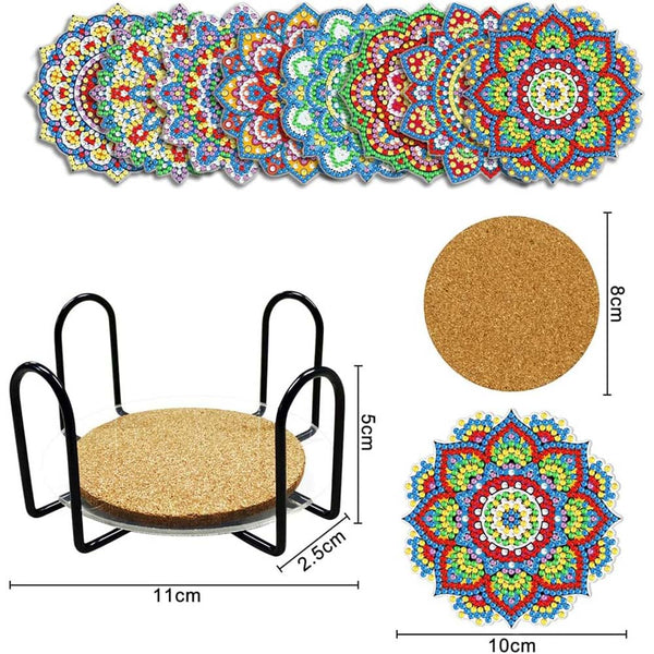 5D Diamond Painting Coaster Mandala Flowers