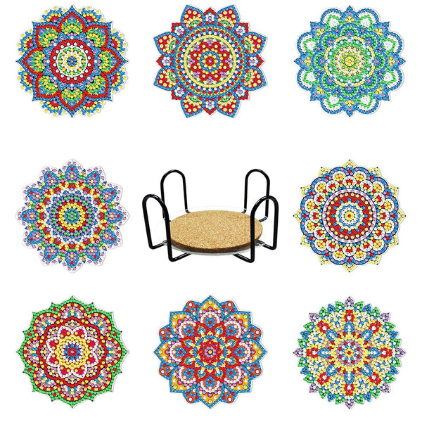5D Diamond Painting Coaster Mandala Flowers