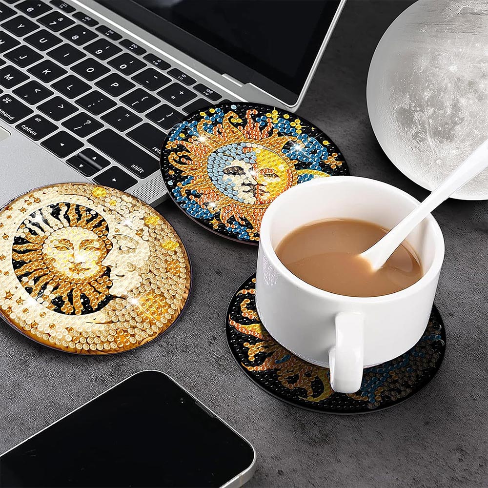 5D Diamond Painting Coaster with Moon