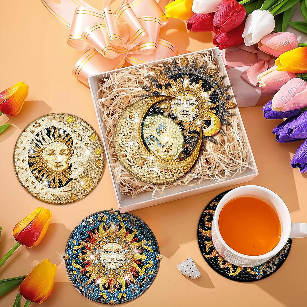 5D Diamond Painting Coaster with Moon