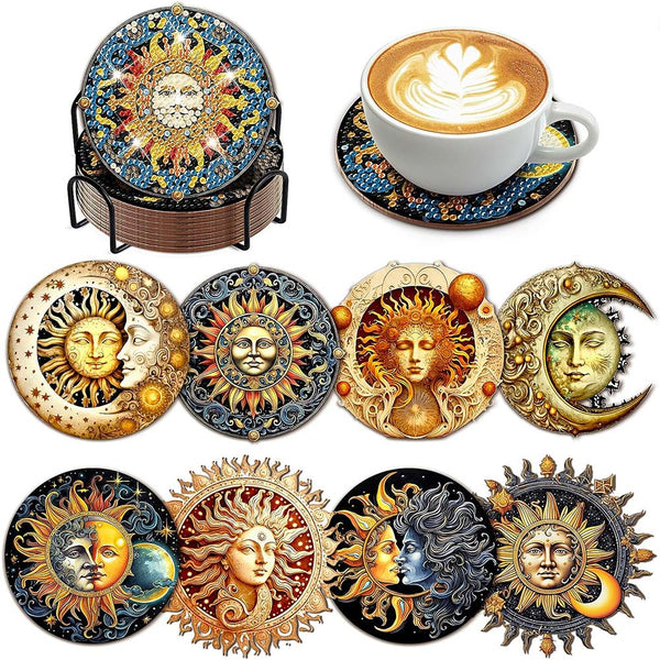 5D Diamond Painting Coaster with Moon