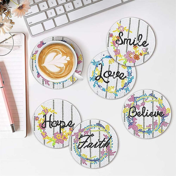 5D Diamond Painting Coaster Positive Words For Every Day