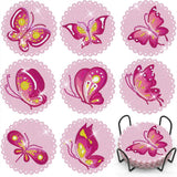 5D Diamond Painting Coaster Pink Butterflies