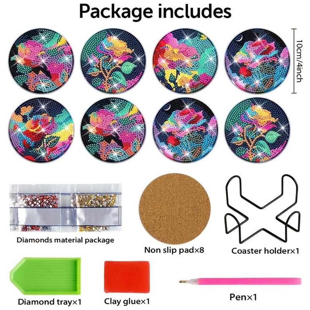 5D Diamond Painting Coaster Roses
