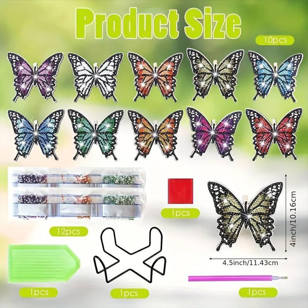 5D Diamond Painting Coaster Butterflies 10 Pieces