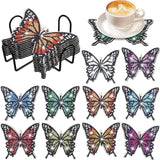 5D Diamond Painting Coaster Butterflies 10 Pieces