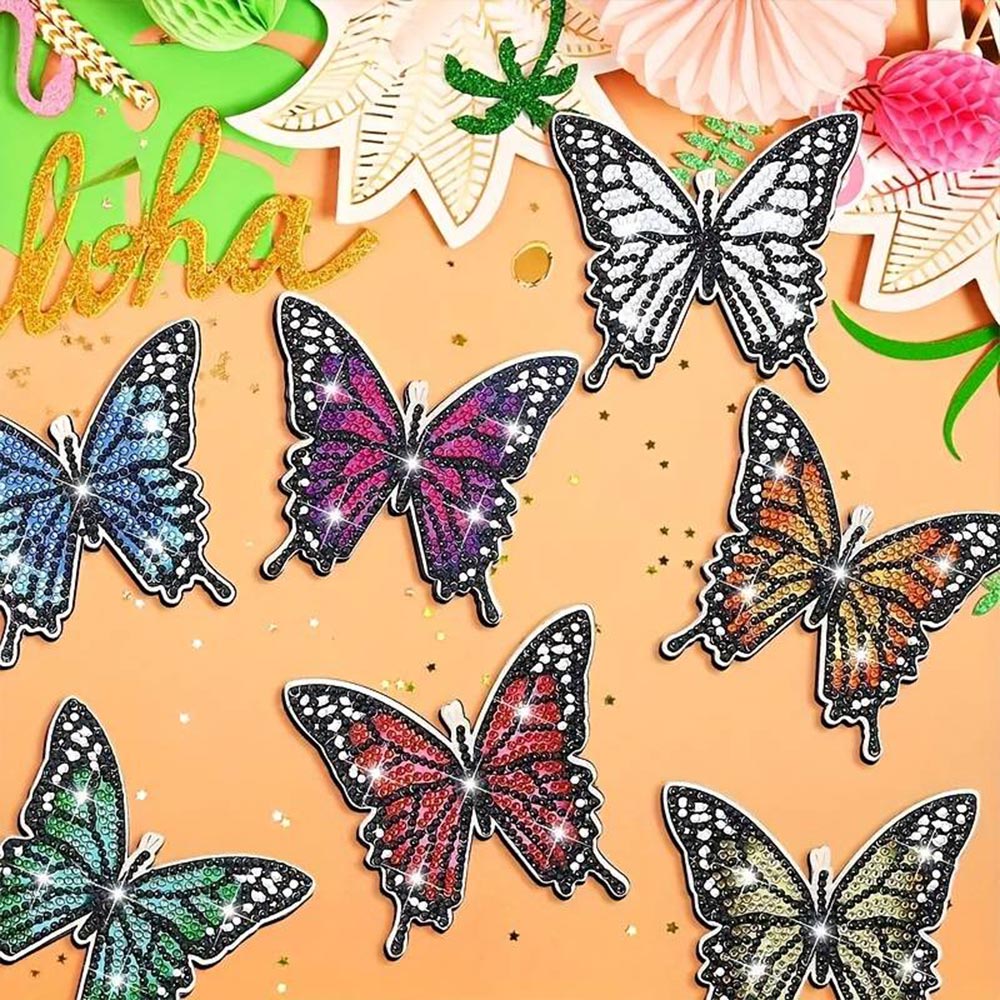 5D Diamond Painting Coaster Butterflies 10 Pieces