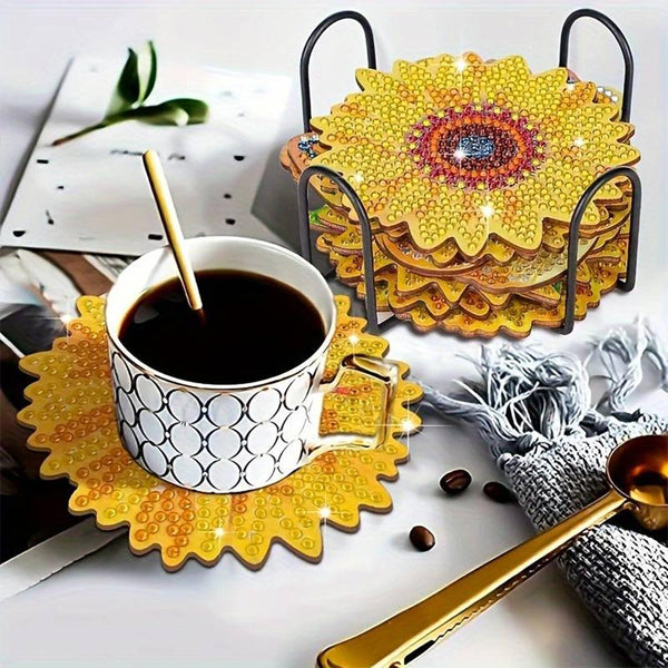 5D Diamond Painting Coaster Sunflowers 10 Pieces