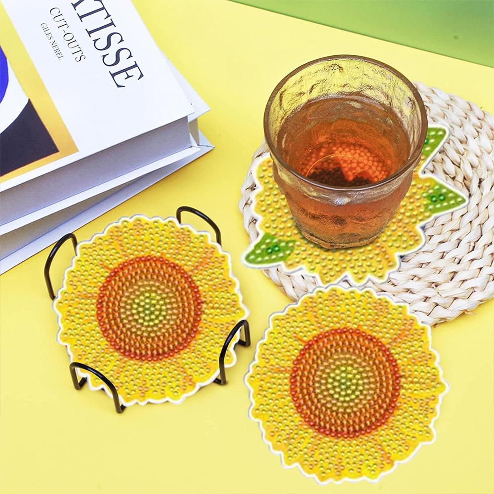 5D Diamond Painting Coaster Sunflowers 10 Pieces
