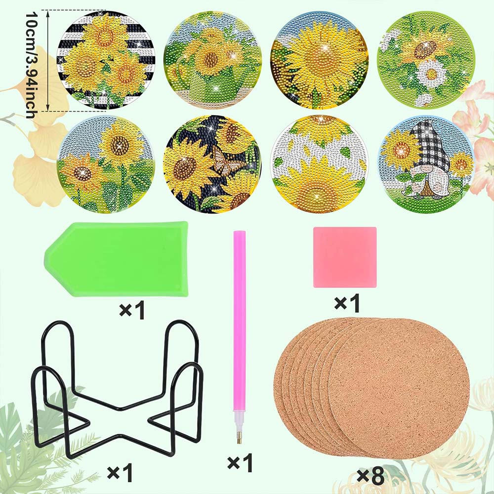 5D Diamond Painting Coaster Sunflowers