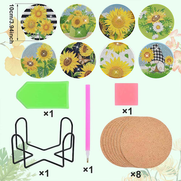 5D Diamond Painting Coaster Sunflowers