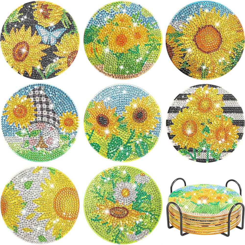 5D Diamond Painting Coaster Sunflowers