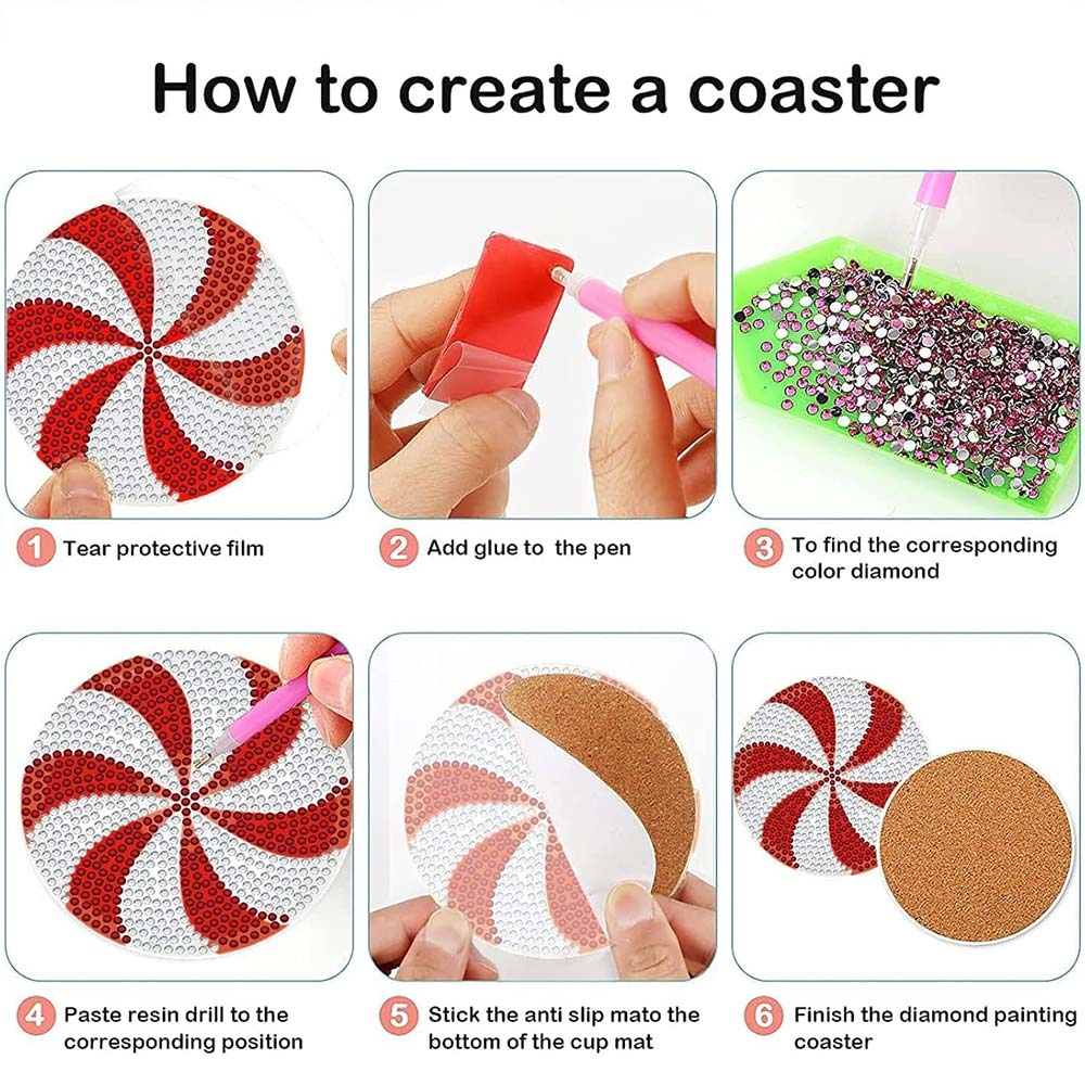 5D Diamond Painting Coaster with Spiral