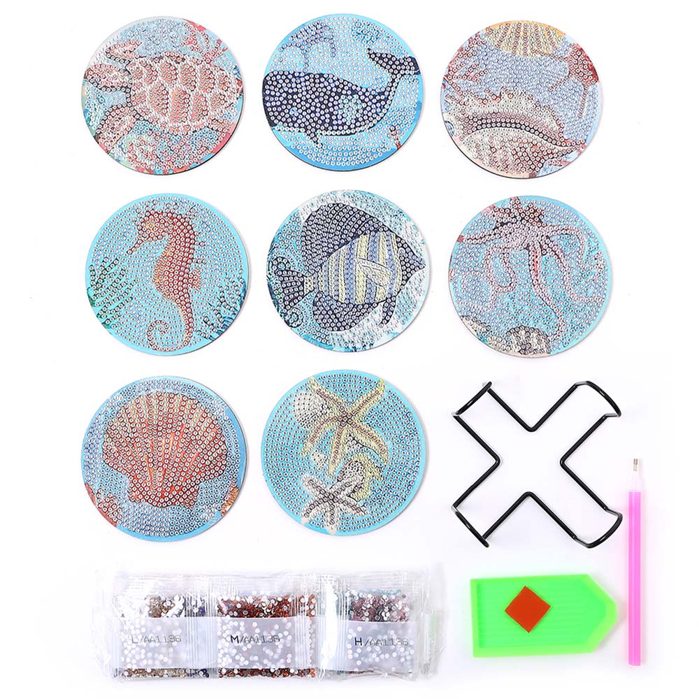 5D Diamond Painting Coaster Underwater Animals