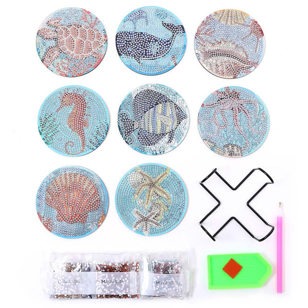 5D Diamond Painting Coaster Underwater Animals