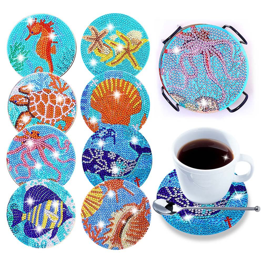 5D Diamond Painting Coaster Underwater Animals