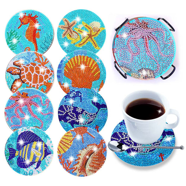 5D Diamond Painting Coaster Underwater Animals
