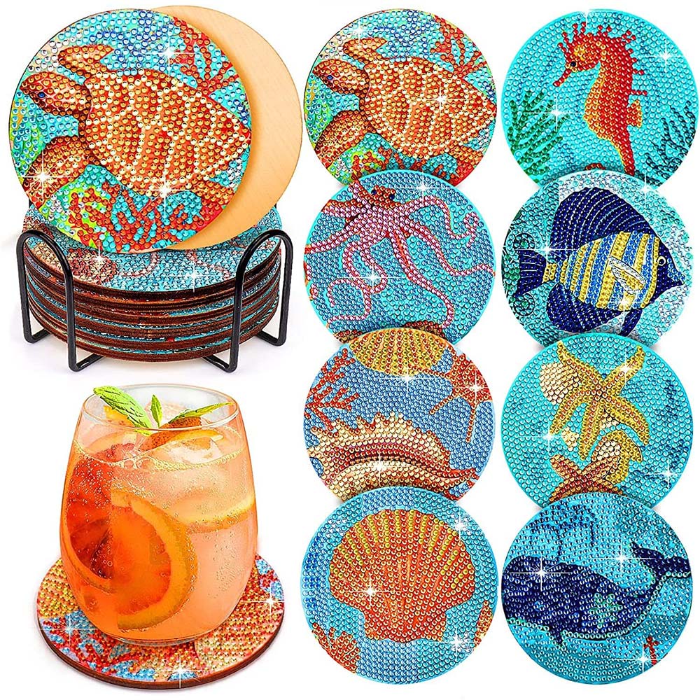 5D Diamond Painting Coaster Underwater Animals