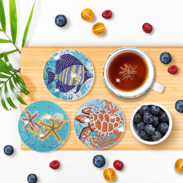 5D Diamond Painting Coaster Underwater Animals