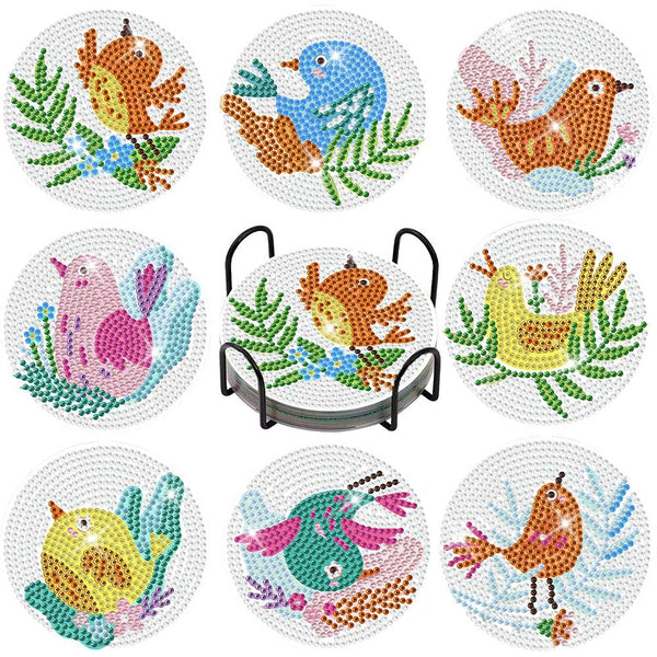 5D Diamond Painting Coaster with Birds
