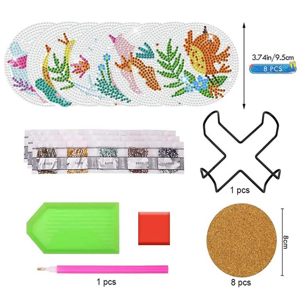 5D Diamond Painting Coaster with Birds