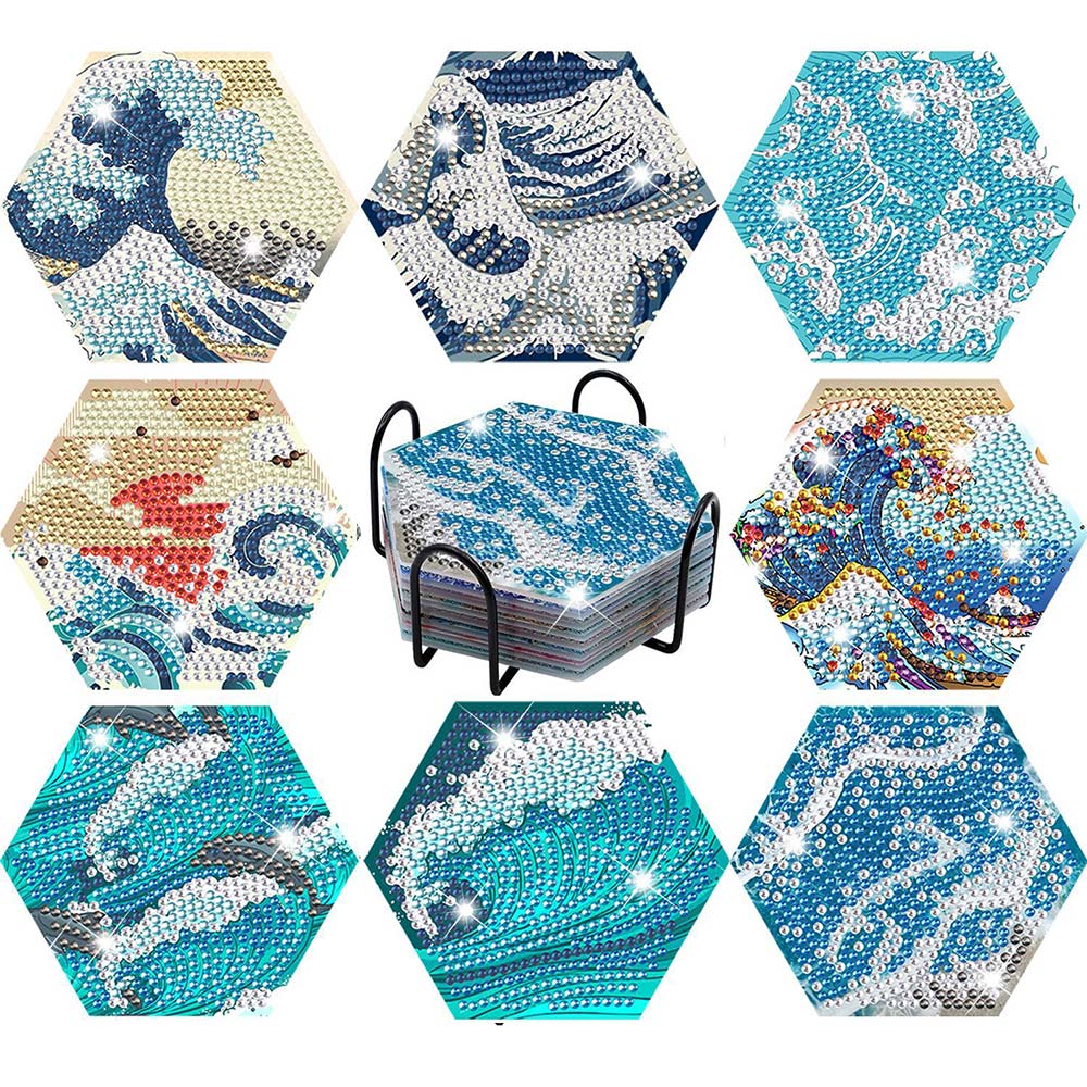 5D Diamond Painting Coaster Water Waves