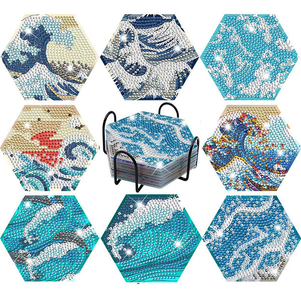 5D Diamond Painting Coaster Water Waves