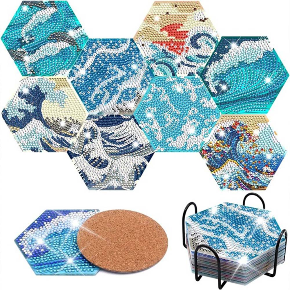 5D Diamond Painting Coaster Water Waves