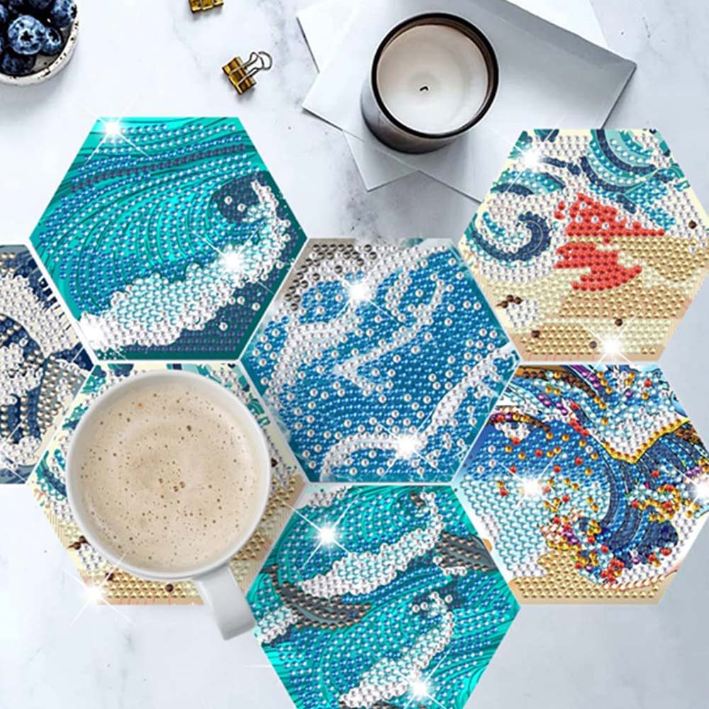 5D Diamond Painting Coaster Water Waves