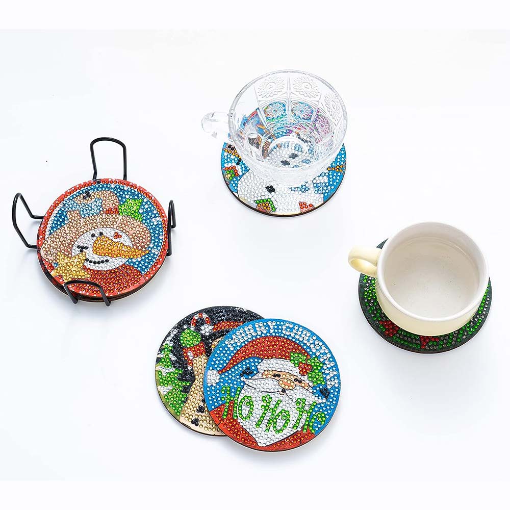 5D Diamond Painting Coaster Christmas Set 2
