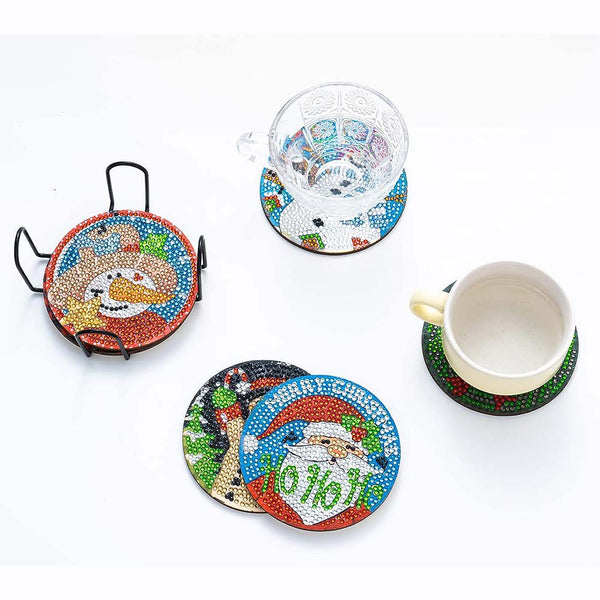 5D Diamond Painting Coaster Christmas Set 2
