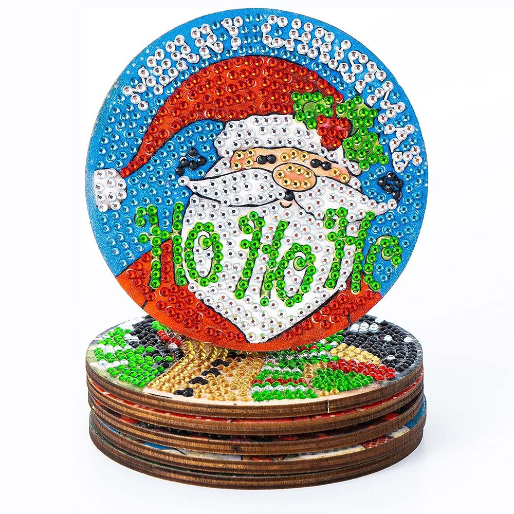 5D Diamond Painting Coaster Christmas Set 2