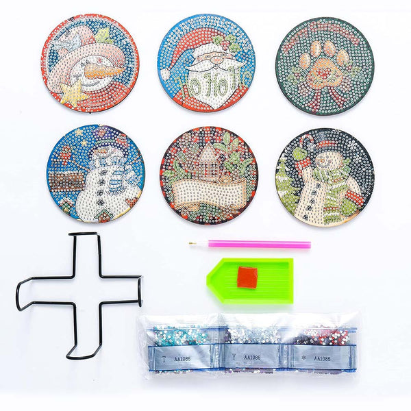 5D Diamond Painting Coaster Christmas Set 2