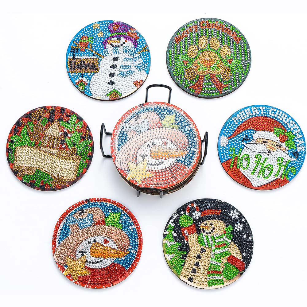 5D Diamond Painting Coaster Christmas Set 2