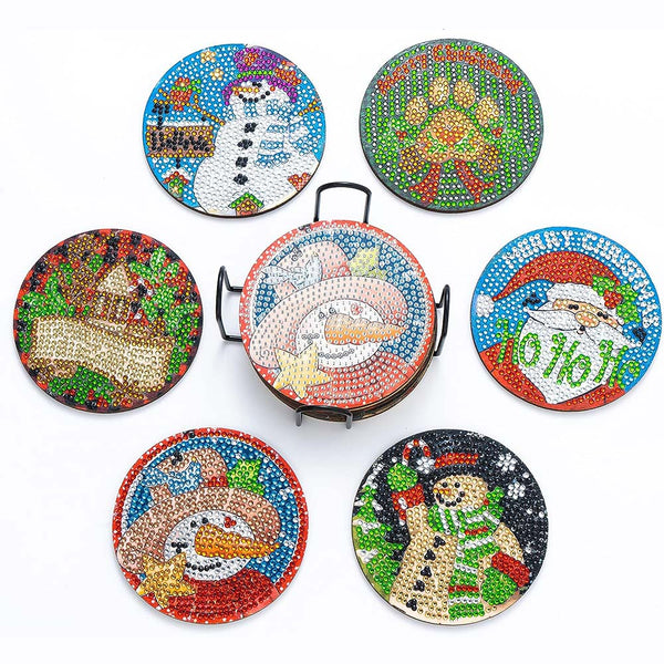 5D Diamond Painting Coaster Christmas Set 2