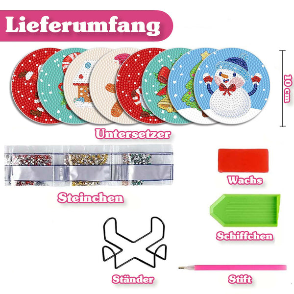 5D Diamond Painting Coaster Christmas