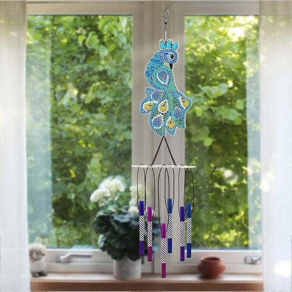 5D Diamond Painting Wind Chime Peacock