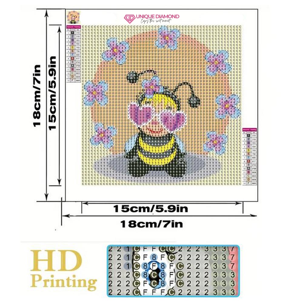 5D Children's Diamond Painting Bee with Picture Frame