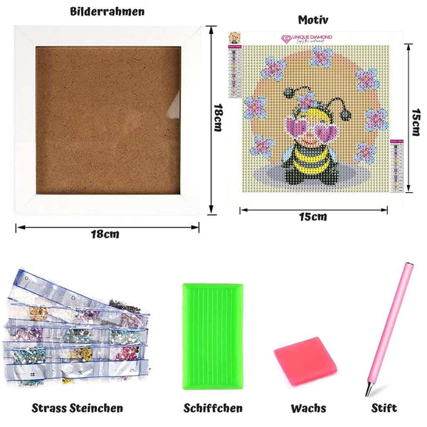 5D Children's Diamond Painting Bee with Picture Frame