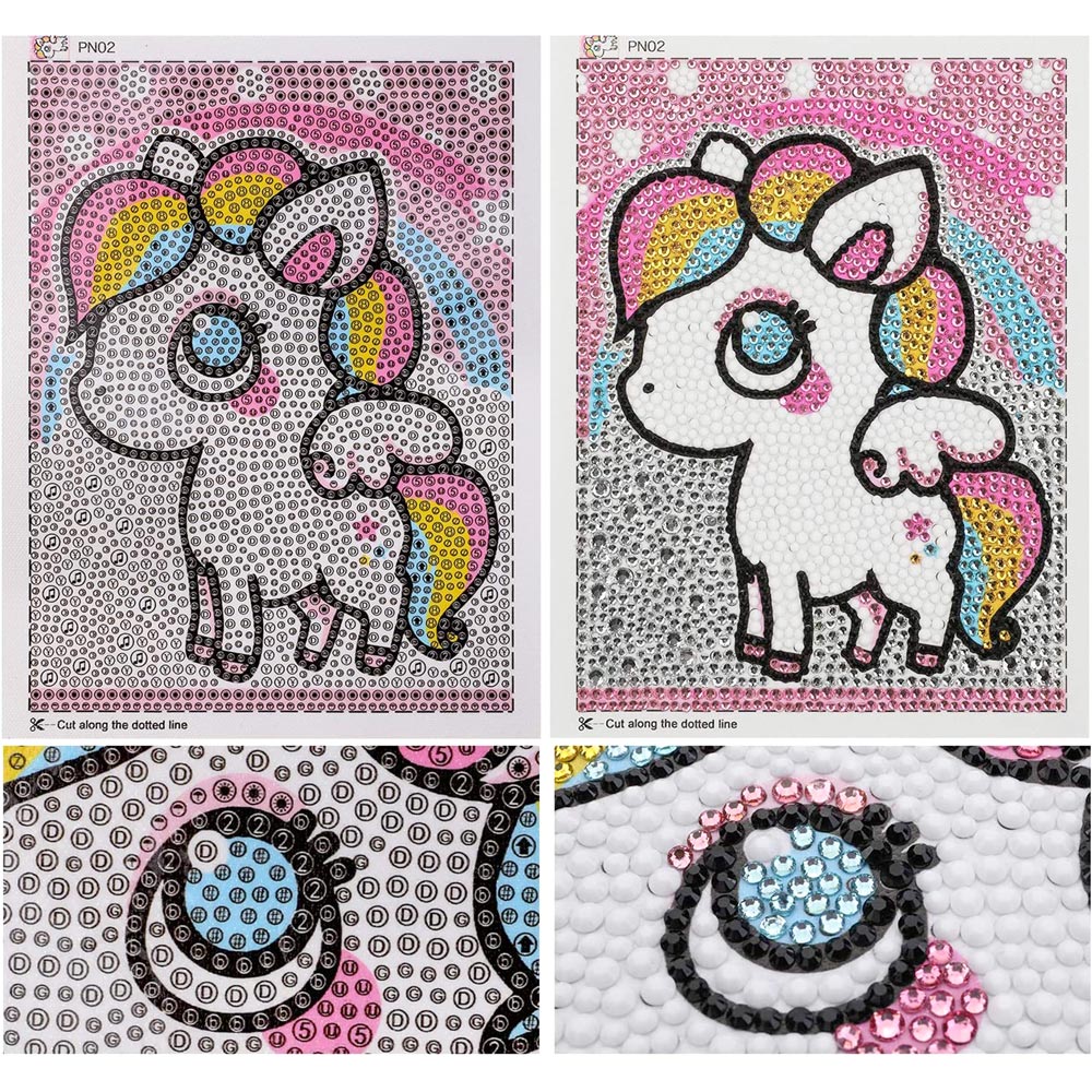 5D Kids Diamond Painting with Unicorn with Picture Frame