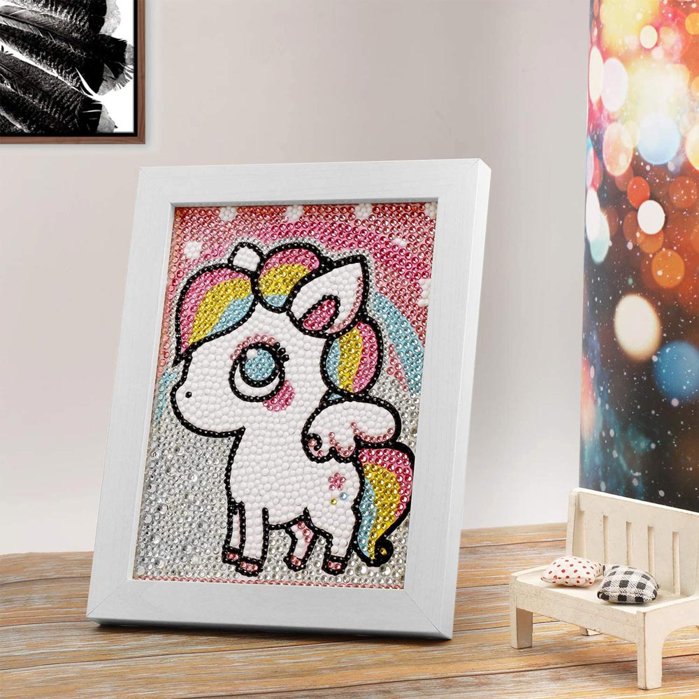 5D Kids Diamond Painting with Unicorn with Picture Frame