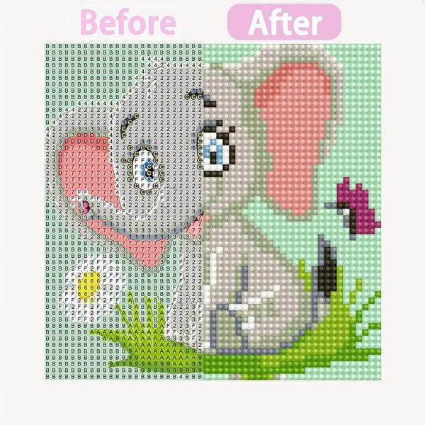 5D Kids Diamond Painting Elephant with Picture Frame