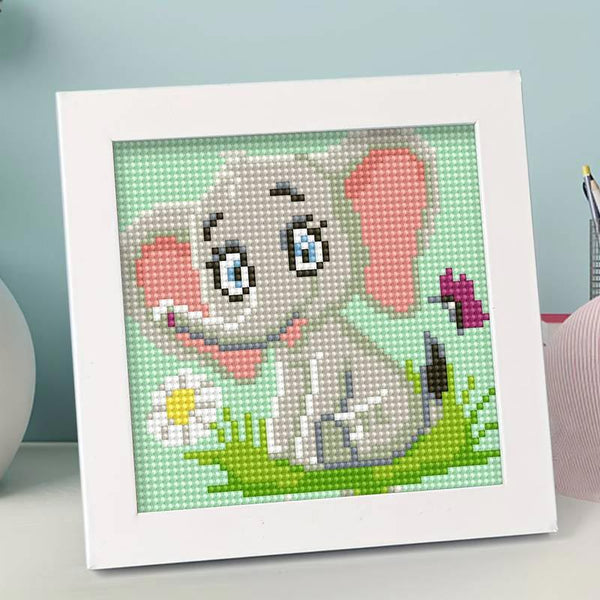 5D Kids Diamond Painting Elephant with Picture Frame