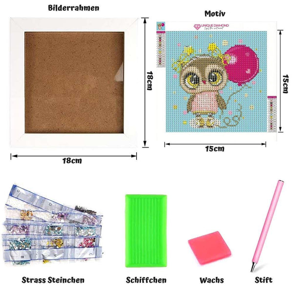 5D Kids Diamond Painting Owl with Picture Frame