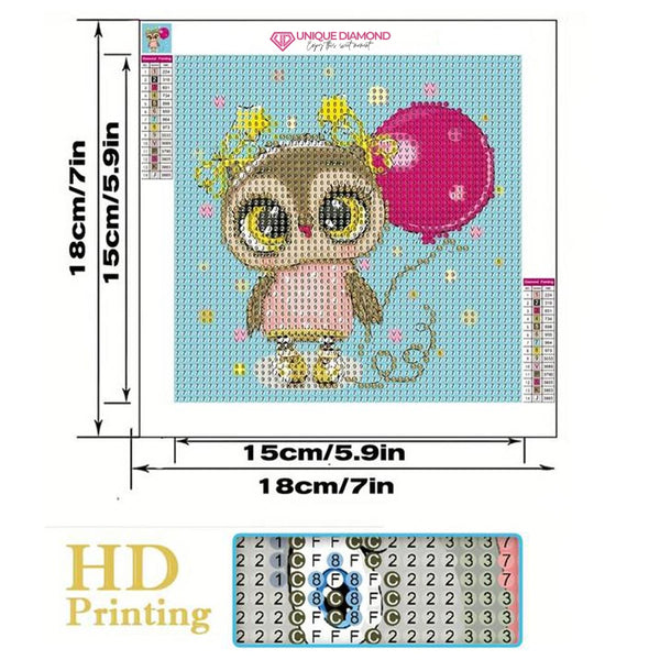 5D Kids Diamond Painting Owl with Picture Frame