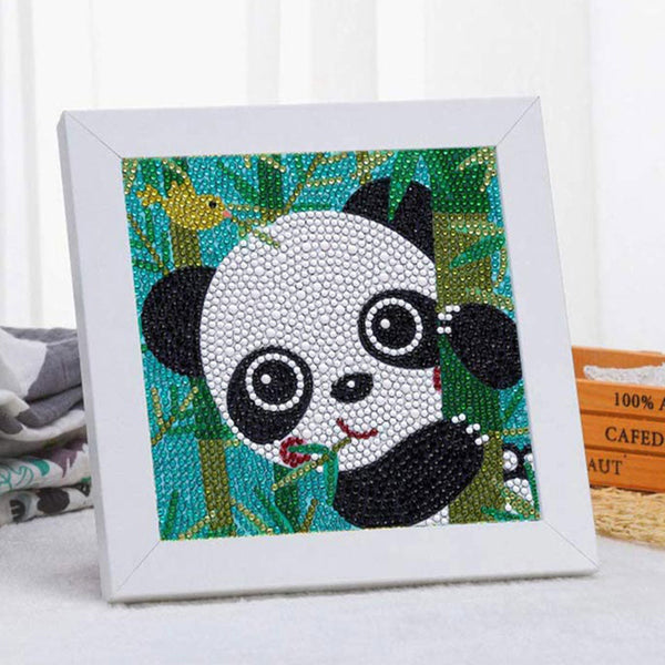5D Diamond Painting with Panda for Kids with Picture Frame