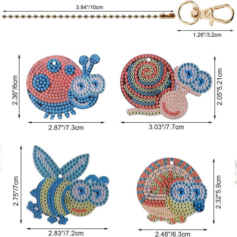 5D Diamond Painting Pendant Insects 4 Piece Set