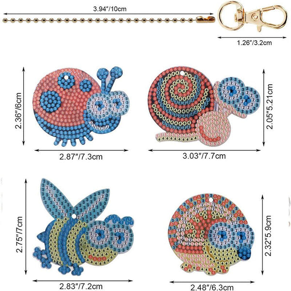 5D Diamond Painting Pendant Insects 4 Piece Set