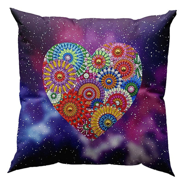 5D Diamond Painting Pillow Cover 11.8"x11.8" Mandala Heart